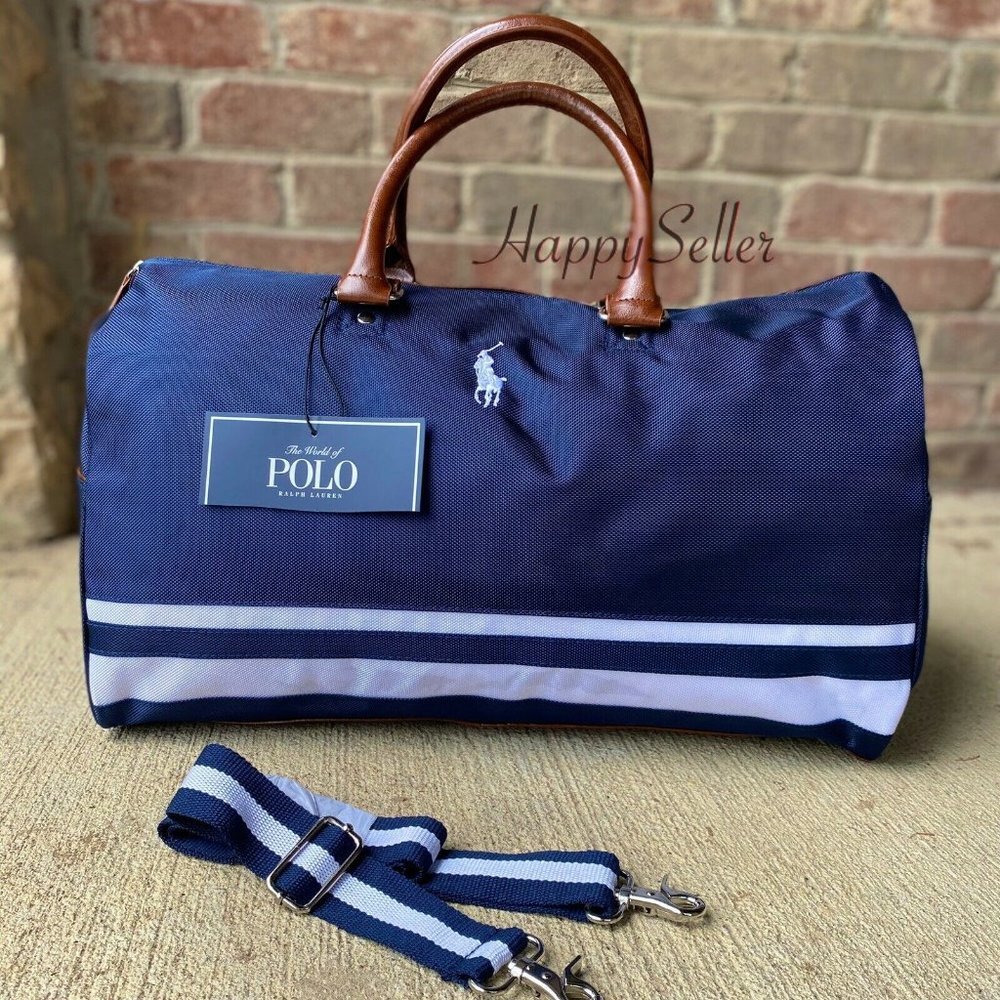 Ralph Lauren POLO Duffle Bag Gym Canvas Weekender Holdall Luggage Carryon New - Picture 3 of 8